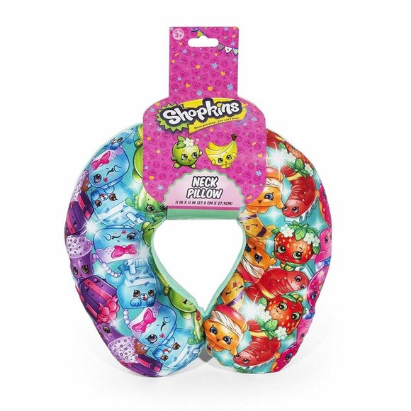 New Shopkins Squad Pink Neck Pillow Travel - Picture 1 of 1